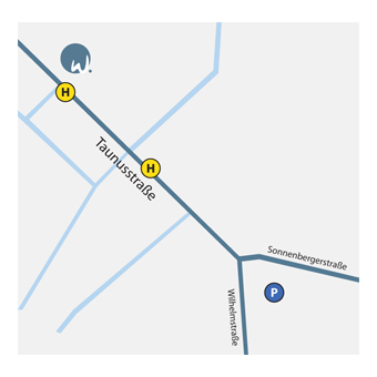 Kartenausschnitt mit Wegbeschreibung